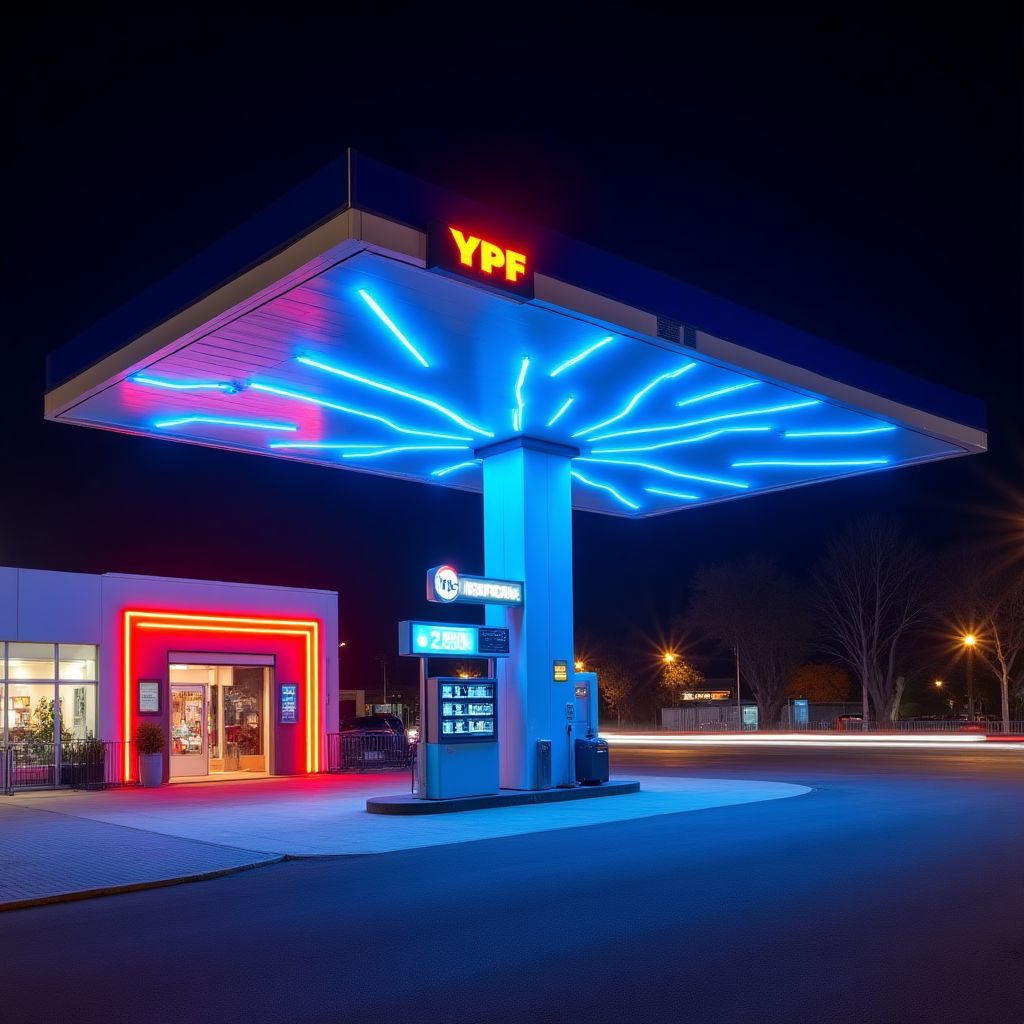 Estación YPF moderna en Buenos Aires