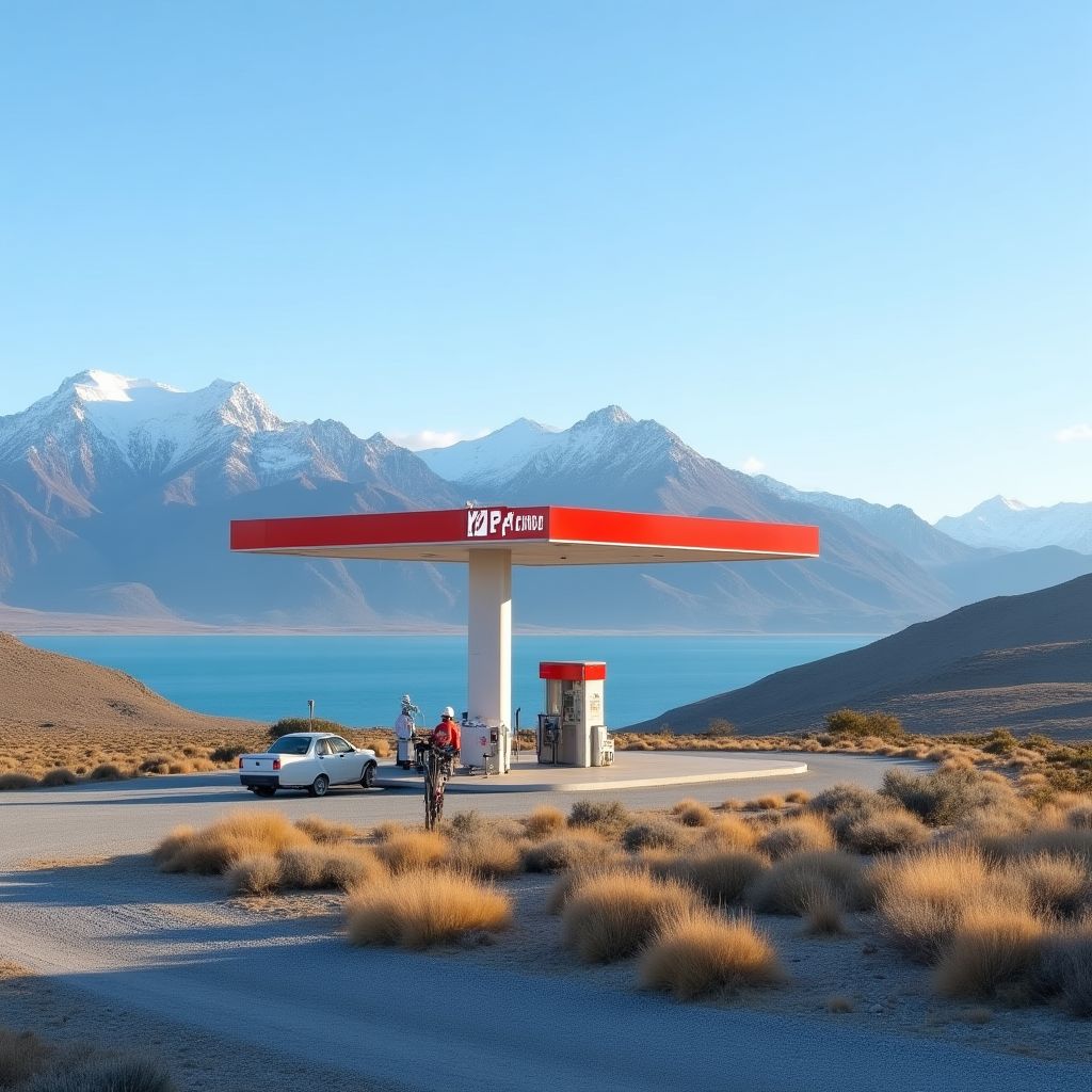 Estación YPF en la Patagonia