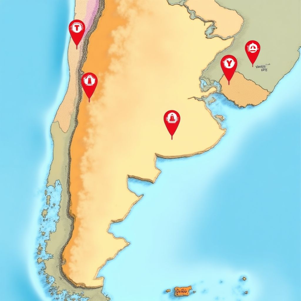 Mapa de estaciones YPF en Argentina